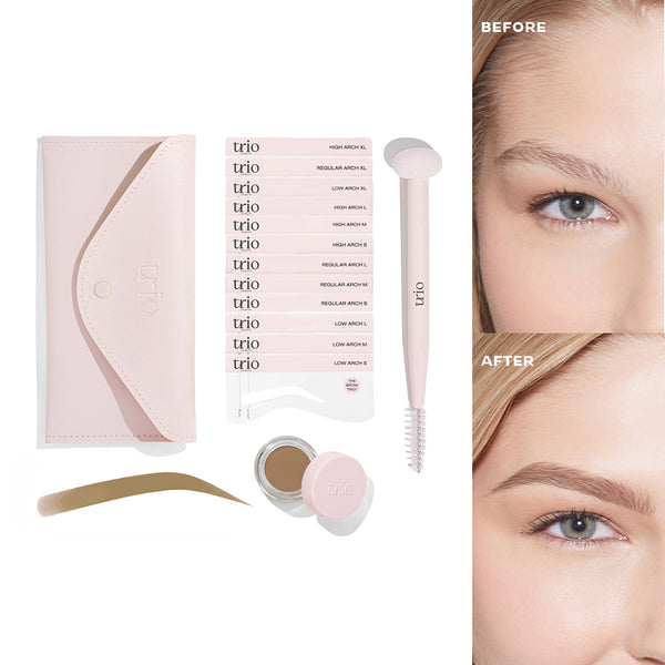 The Brow Trio® Eyebrow Stencil Kit + Pomade Sponge Stamp Trio Beauty
